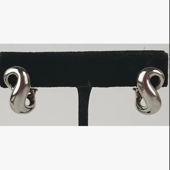 Tiffany & Co Sterling Silver 925 Infinity Omega back earrings - Picture 3 of 11